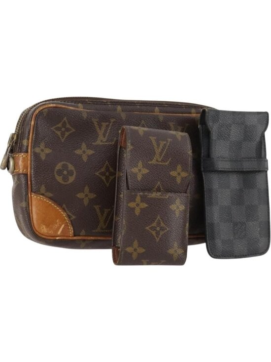 LOUIS VUITTON Handbags - LOUIS VUITTON Monogram Damier Graphite Clutch Bag 3 Set